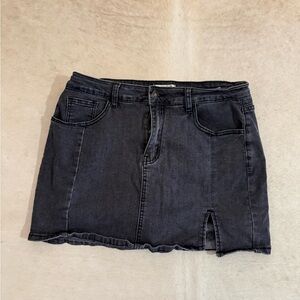 Classic Black Denim Skirt